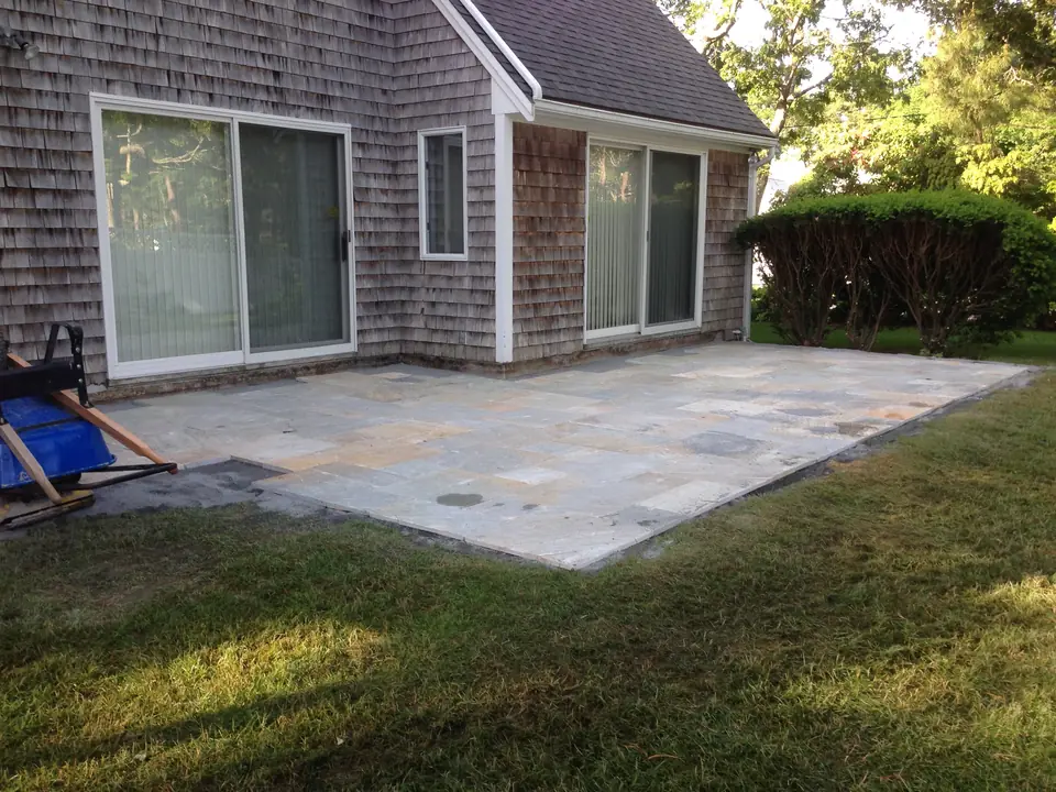 Bluestone patio off the sliding doors