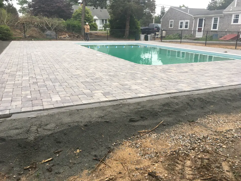 Paver pool deck, the day it was finished